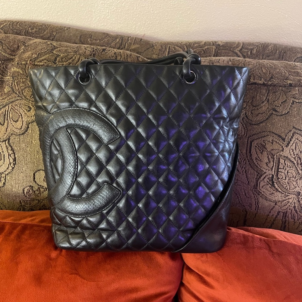 CHANEL Black Quilted Tote Bag